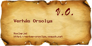 Verhás Orsolya névjegykártya